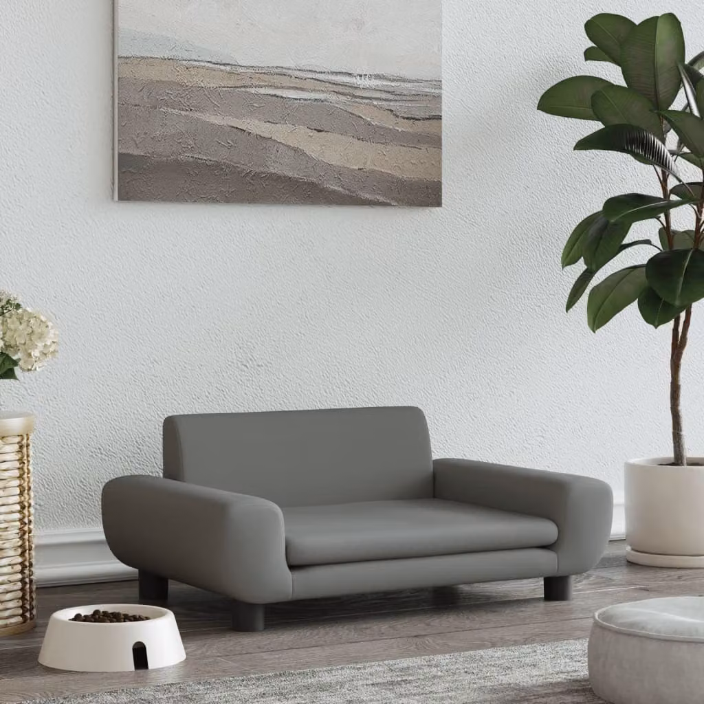 Letto per cani The Living Store in velluto grigio scuro 70x45x33 cm