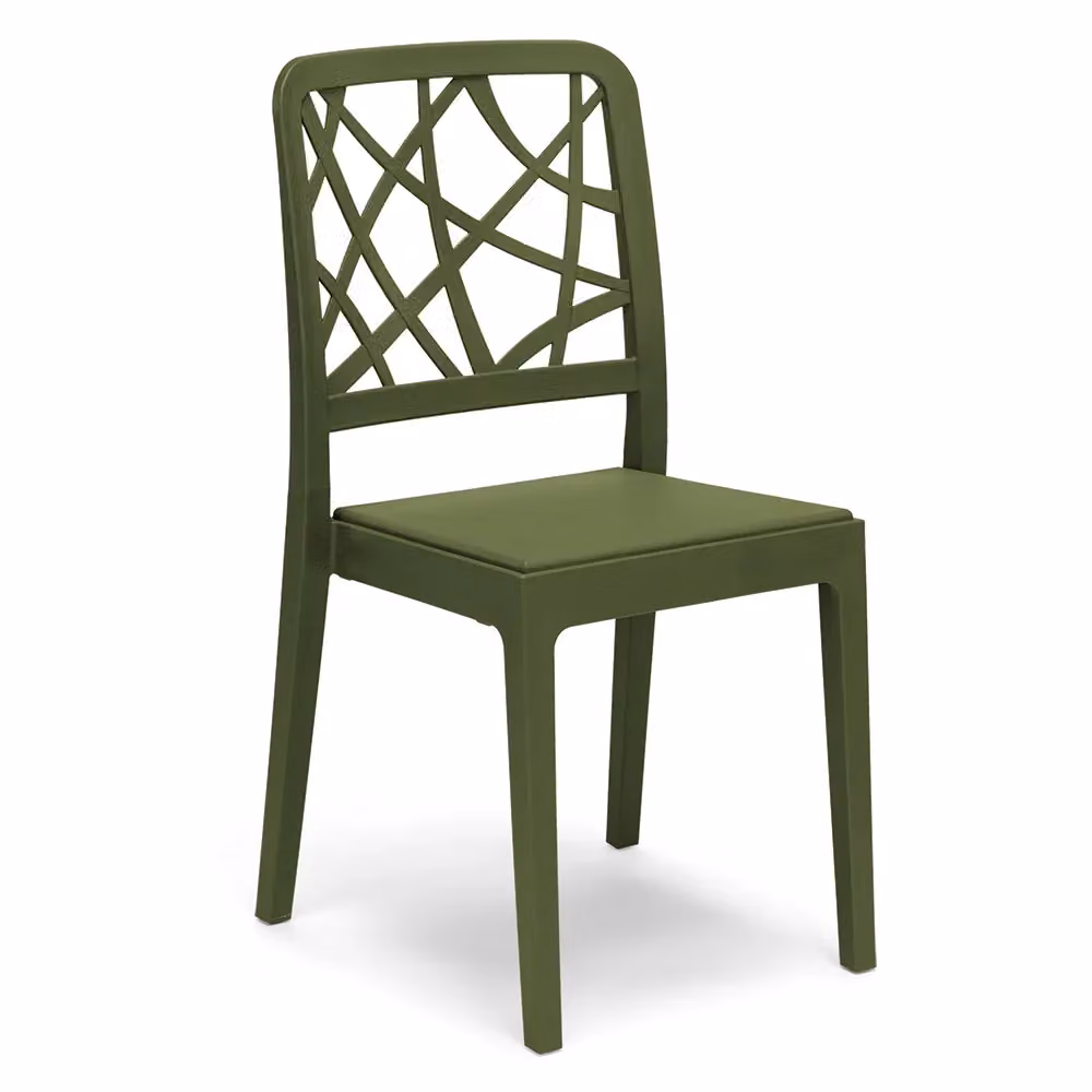 Set di 2 sedie impilabili in polipropilene Redokasa modello Penelope, design moderno, colore Verde opaco – 2