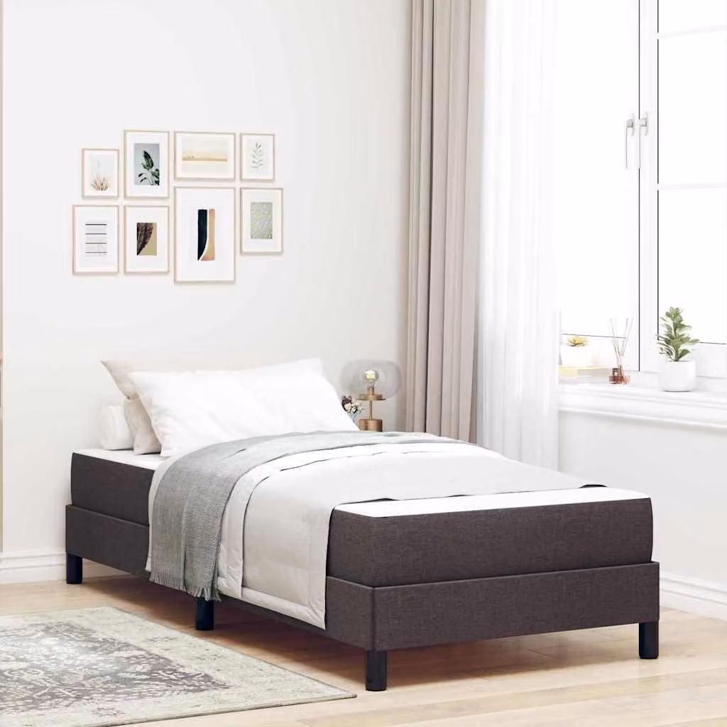 Maison Exclusive - Letto boxspring marrone scuro 90 x 200 cm tessuto