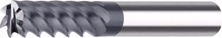Fresa extra lunga in metallo duro integrale AlTiN+ Z6 a 45 gradi 10mm FORTIS