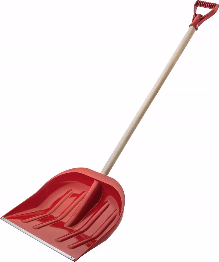 Pala da neve KADAX "Labrol", vanga da neve senza manico con bordo in alluminio e impugnatura ergonomica a D, rossa, 45 cm