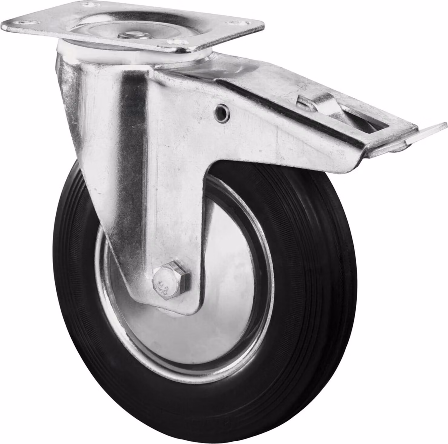 BS ROLLEN Ruota girevole con alloggiamento fisso zincato da 125 mm, 100 kg