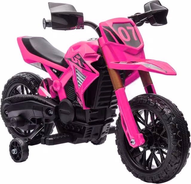 Motocicletta elettrica per bambini Zephmum rosa con effetti luce e suono – 1