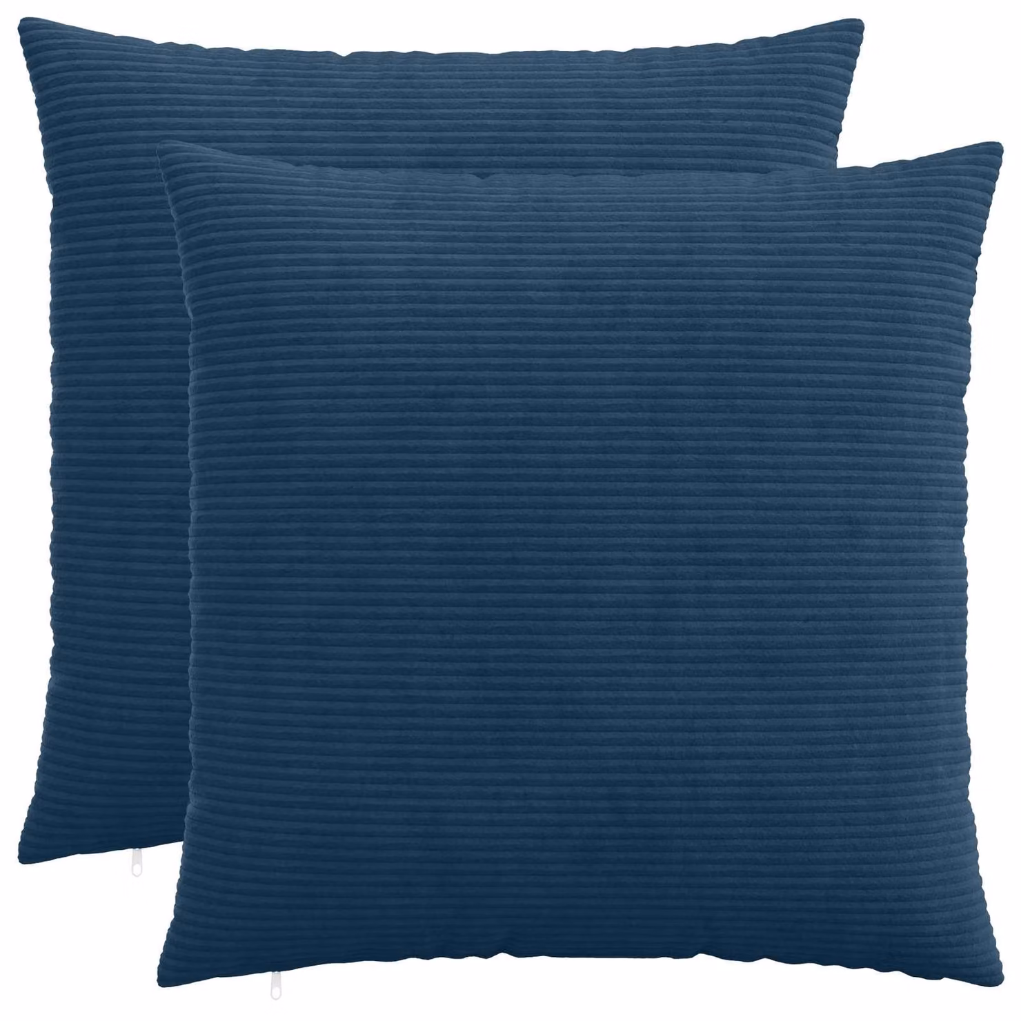 Set di 2 federe vidaXL HEERLEN in velluto a coste blu navy, L 55 cm x P 55 cm