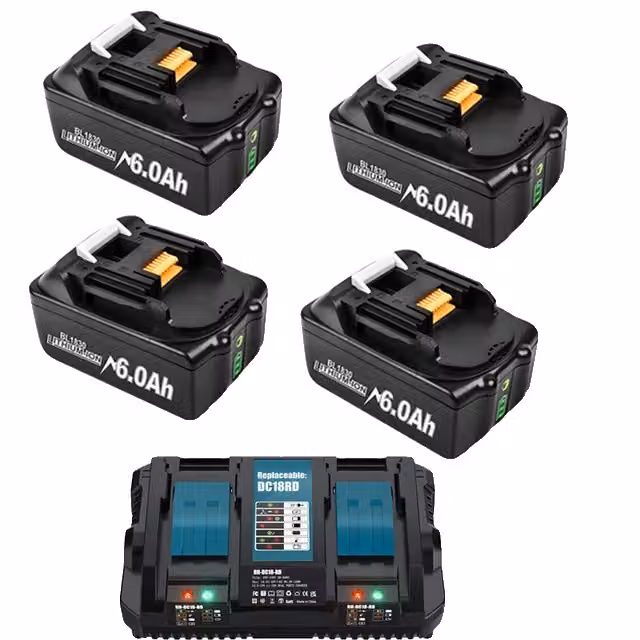 Batteria di ricambio da 18 V, capacità 6 Ah, compatibile con Makita BL1830/BL1860, 18 V, set da 3