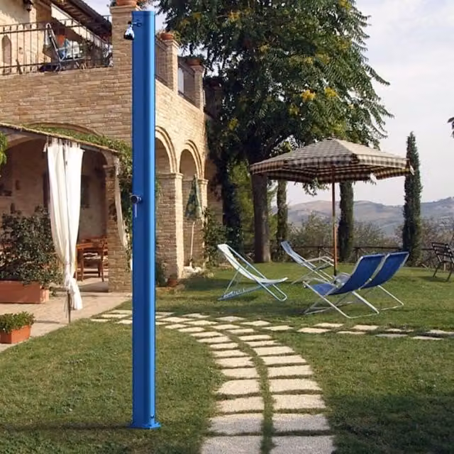 Doccia solare da giardino JOLLY S 25 LITRI in alluminio, con lavapiedi - Doccia Solare Da Giardino Jolly S 25 Litri In Alluminio, Con Lavapiedi Colore Blu Colore: Verde