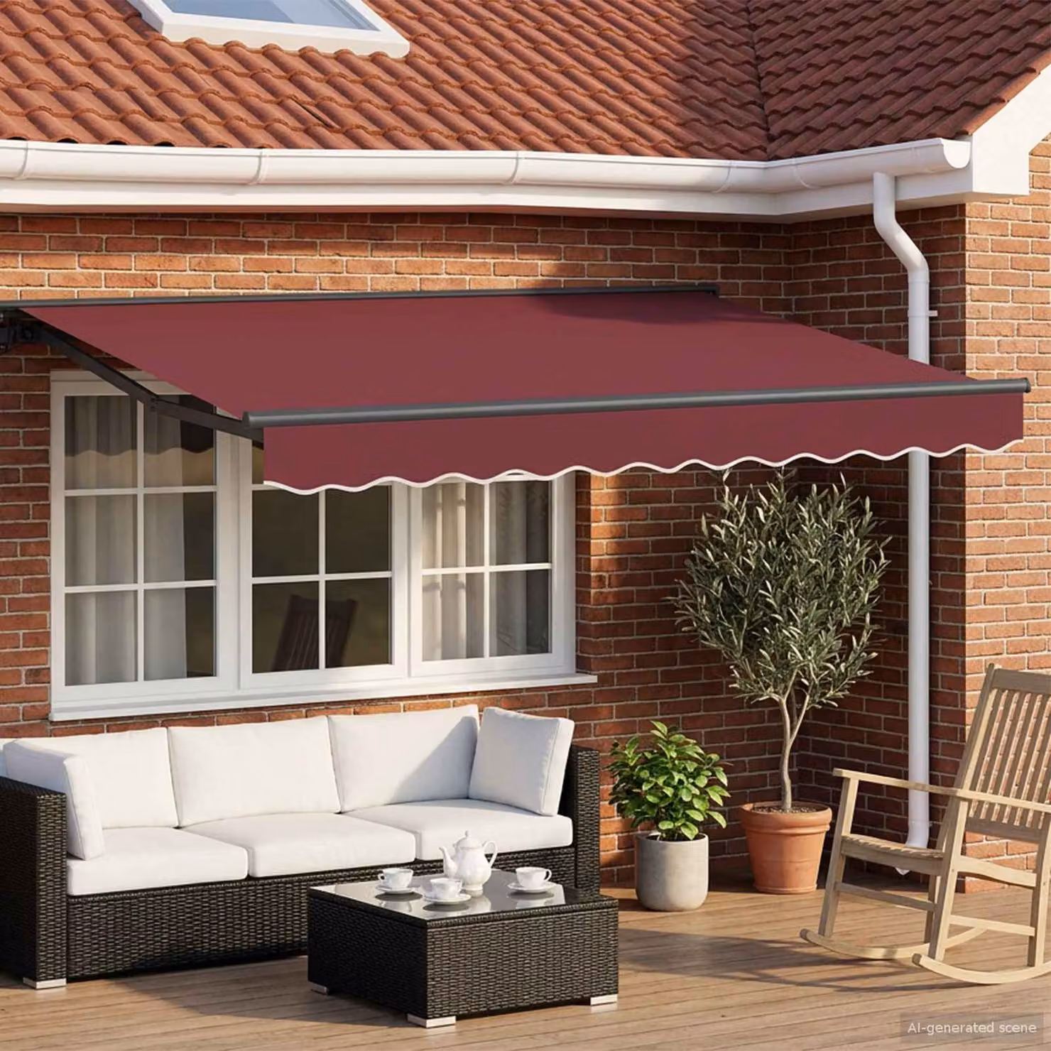 vidaXL Cornice per Tenda Manuale con LED in Alluminio e Poliestere, Colore Antracite, L: 3,5 m x H: 2 m