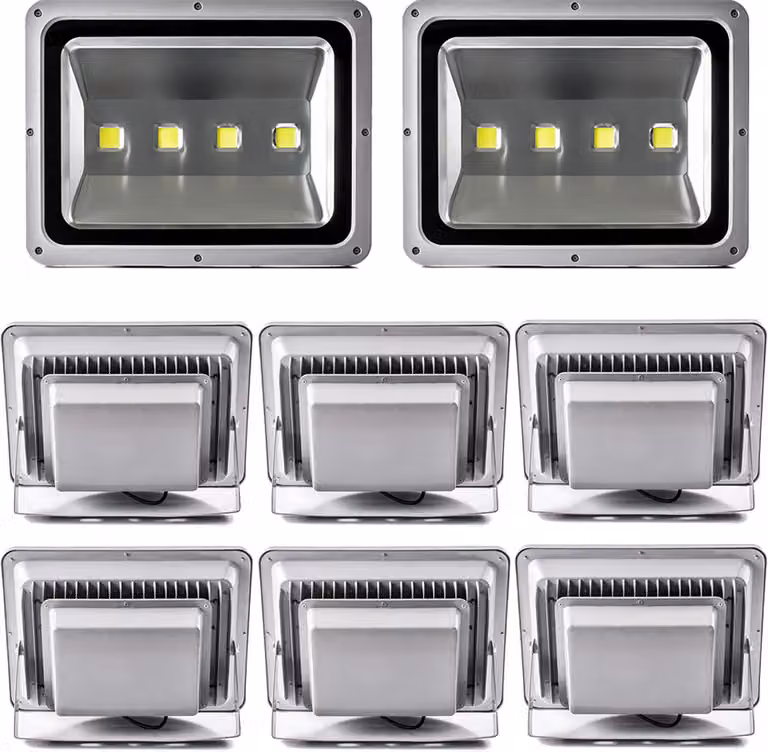 8 pezzi 200W LED Floodlight Faretto da esterno, Greenmigo Bianco freddo Impermeabile IP65 Illuminazione di sicurezza super luminosa per giardino, cortile, magazzino, piazza, cartellone pubblicitario