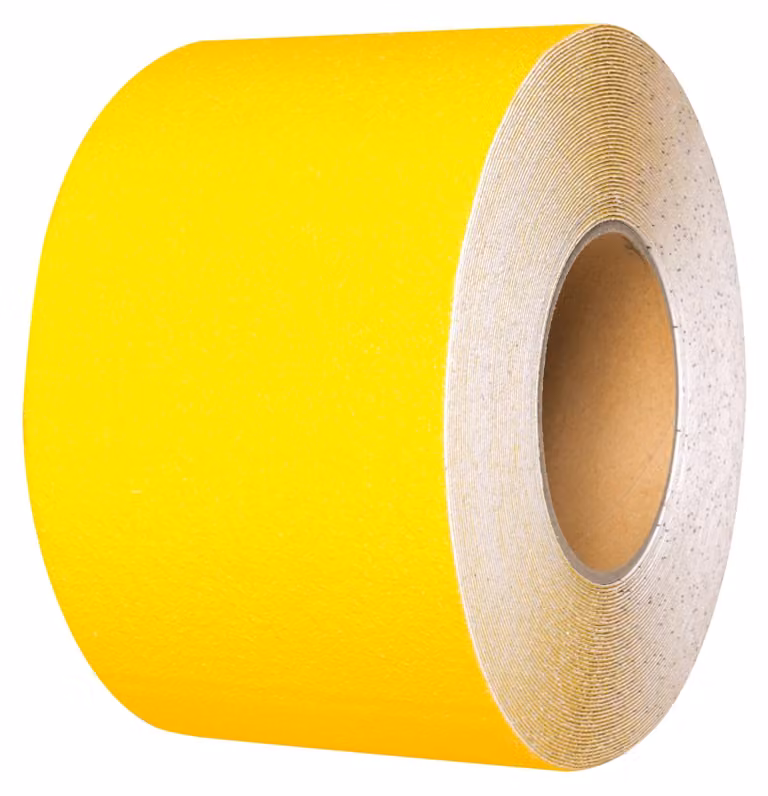 Rivestimento antiscivolo Moravia giallo autoadesivo in rotolo 100 mm x 18,3 m