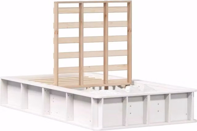 Letto singolo | Letto per adulti | Struttura del letto Bianco 75 x 190 cm Pino massello