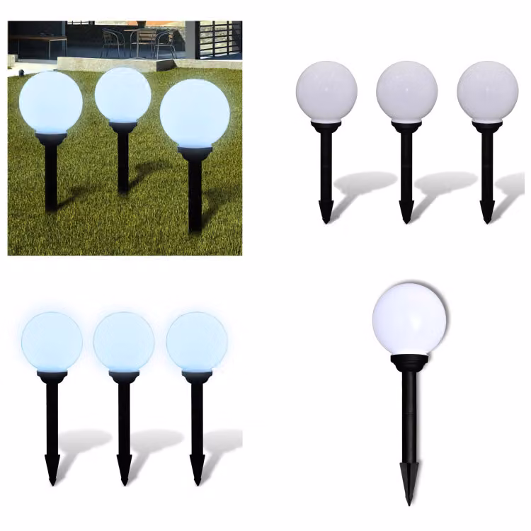 vidaXL Luci da sentiero 3 pz. LED 20 cm con picchetto a terra - Lampada da giardino - Lampade da giardino - Illuminazione esterna - Illuminazione esterna