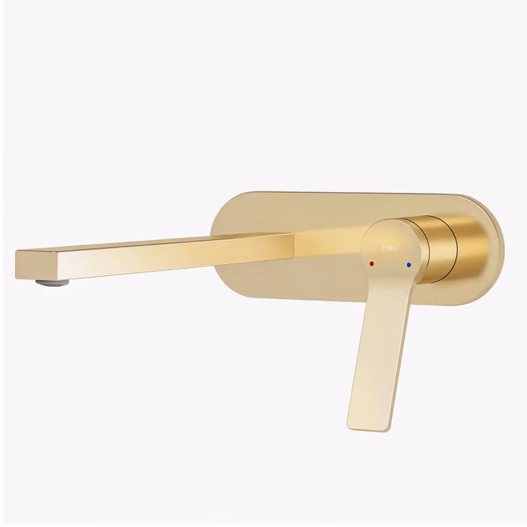 Miscelatore per lavabo, modulare, in ottone, finitura champagne dorata, con cartuccia in Vetroceramica