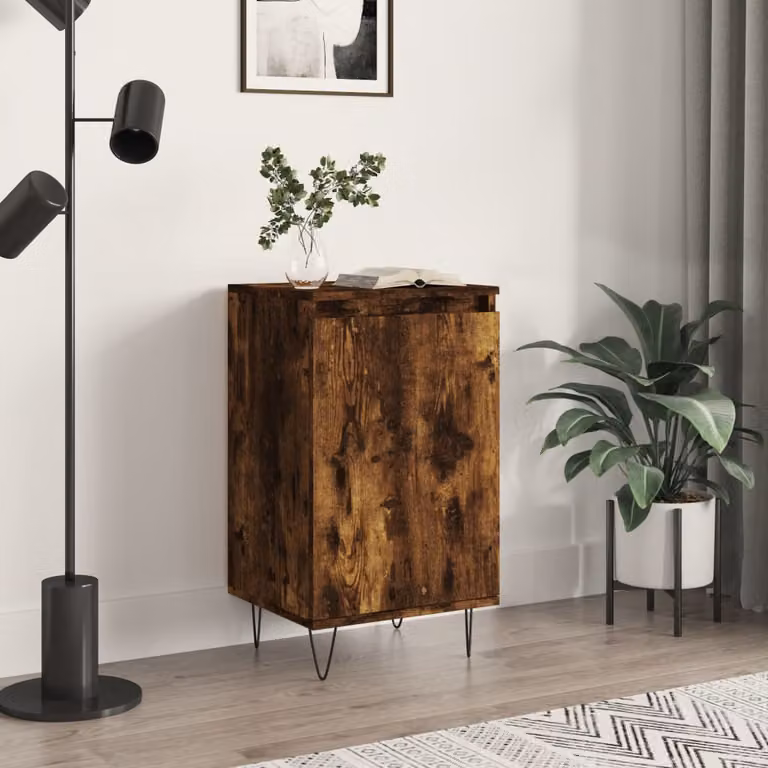 Credenza moderna vidaXL in legno multistrato e rovere fumo L/P/H: 40 x 35 x 70 cm