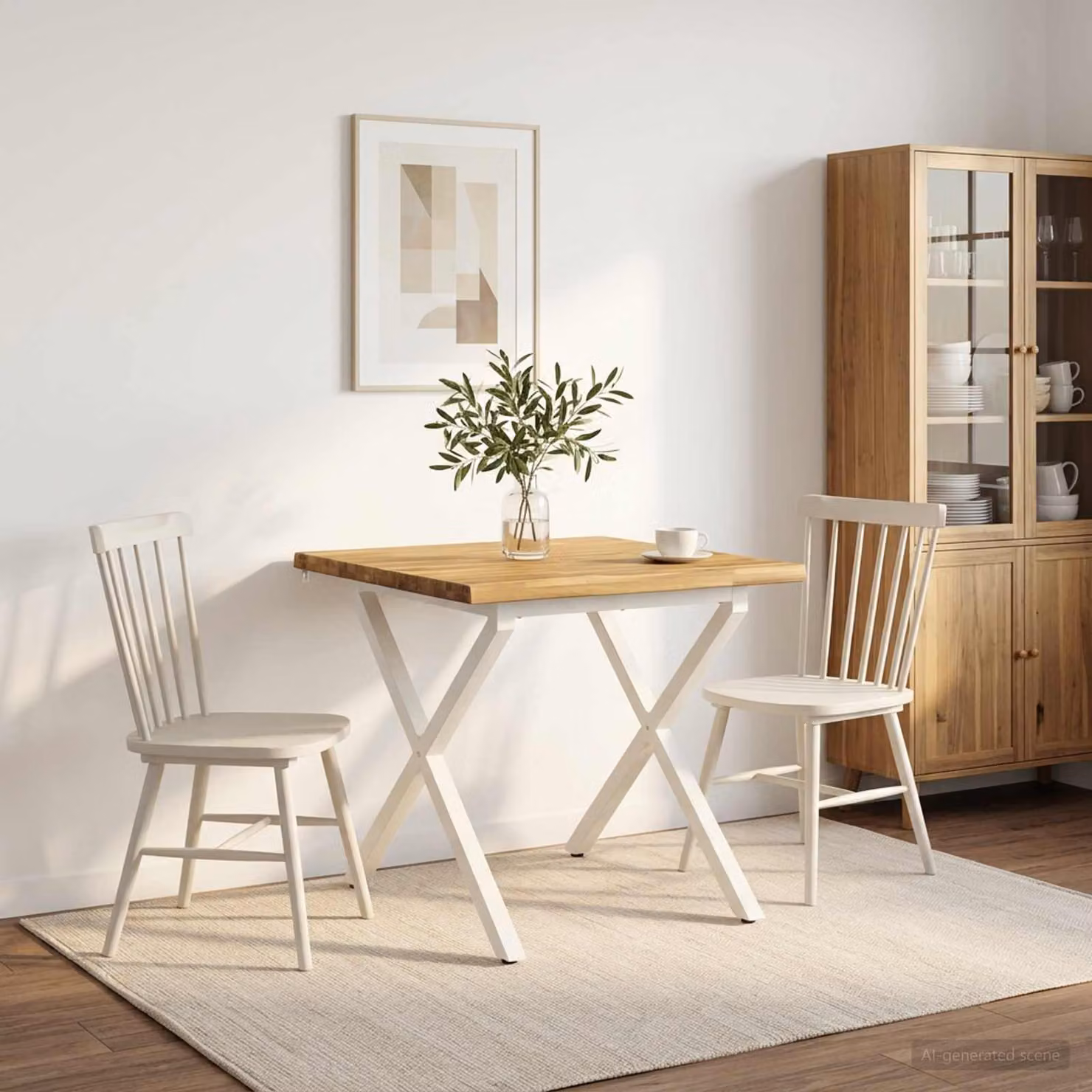 vidaXL 70 x 70 x 75 cm Legno di Acacia Massello Bianco Quadrato
