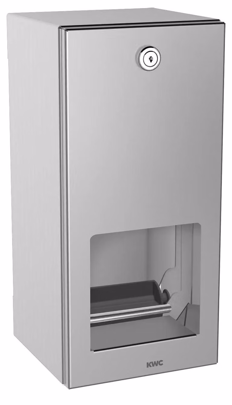 KWC AR Portarotolo doppio per WC, RODAN, acciaio inox, 144x301x138 mm, montaggio esterno