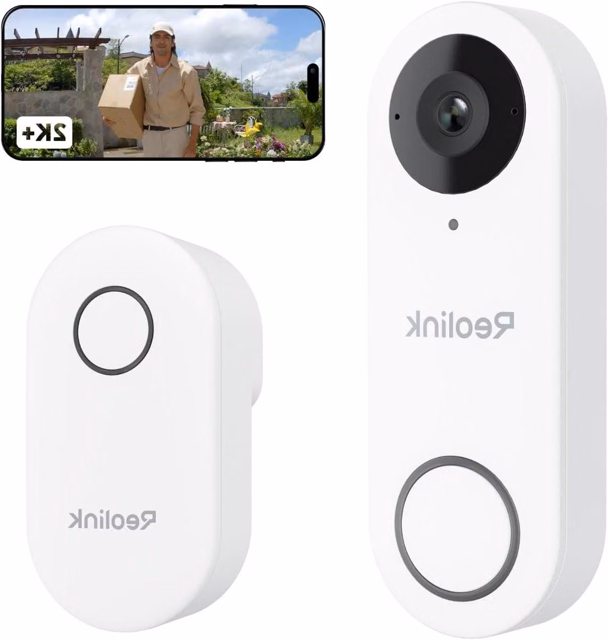 Videocitofono - Campanello intelligente - Campanello Wi-Fi - Telecamera di sicurezza - Campanelli con telecamera - Risoluzione 2K+