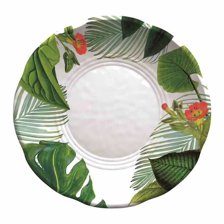 Piatto fondo in melamina, Linea York Floreale, diam. 19x5,5cm - 6 pezzi