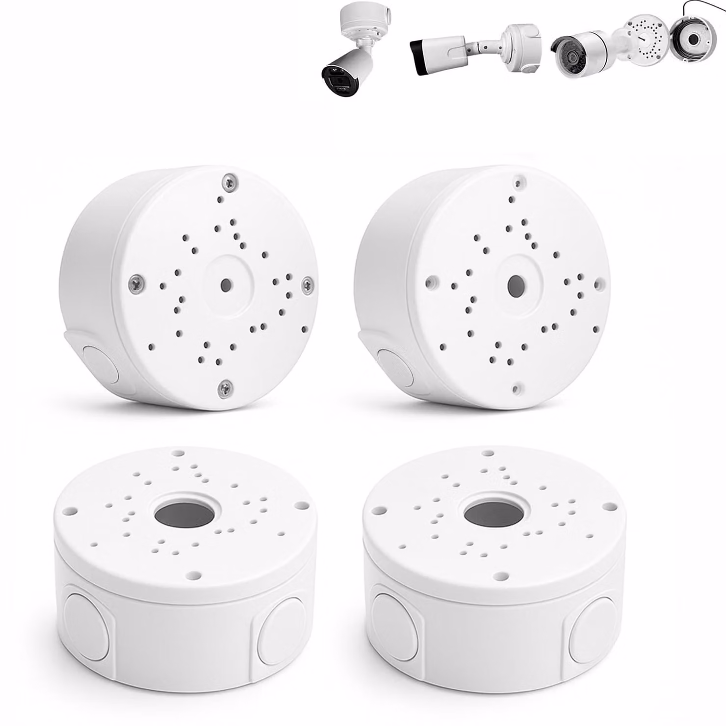 4 scatole di connessione per telecamere a forma semicircolare, scatole di montaggio impermeabili