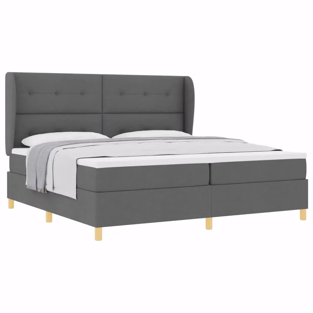 Letto ibrido con testiera vidaXL in tessuto grigio L/P/H: 200 x 200 x 28 cm – 2