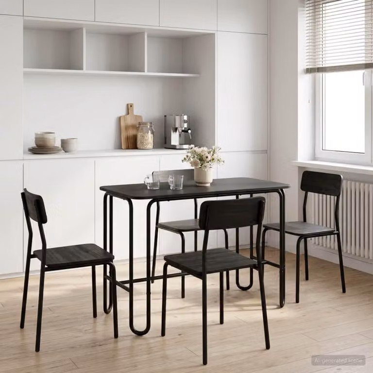 Maison Exclusive - Tavolo da pranzo, 100 x 50 x 75 cm, materiale composito in legno, colore nero, forma rettangolare