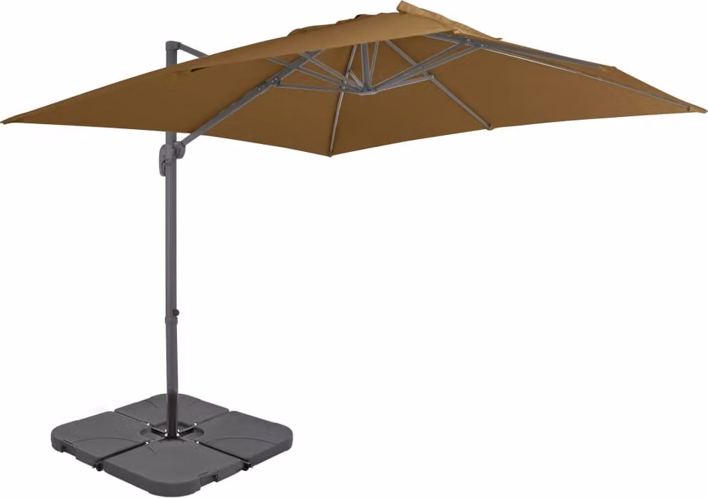 The Living Store Ombrellone con portaombrelli Taupe