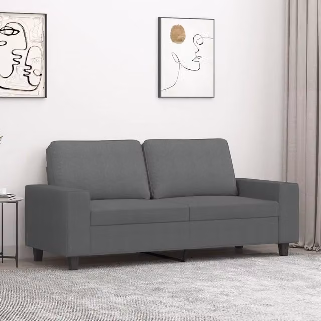 Divano a 2 posti Design Mania in tessuto grigio con struttura in metallo per il tuo soggiorno