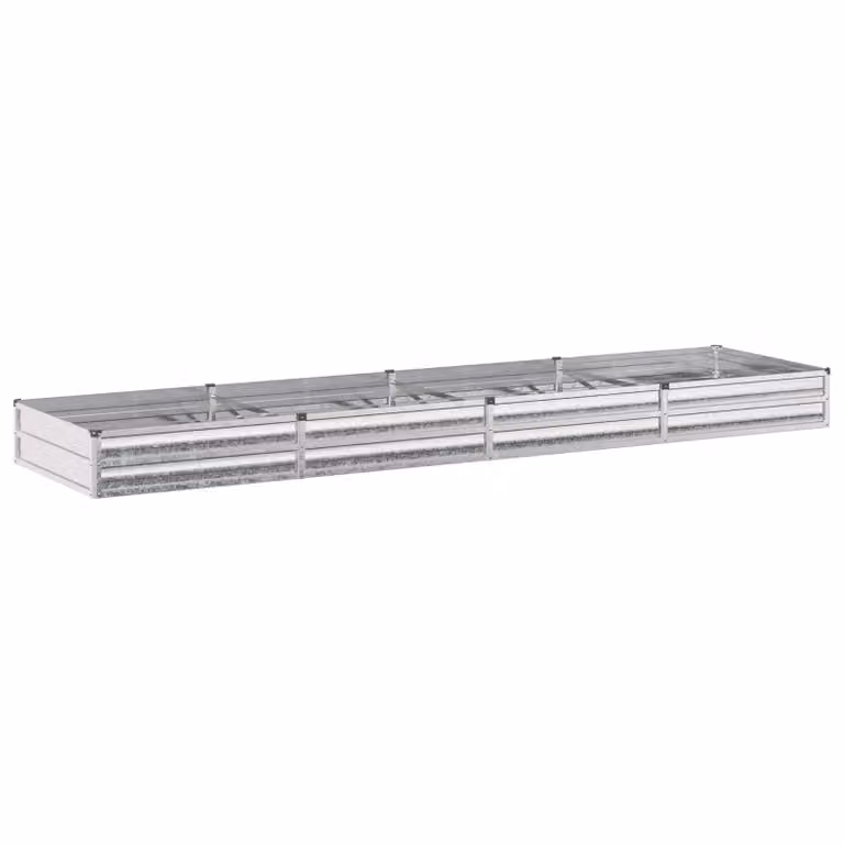 Letto rialzato da giardino vidaXL in acciaio zincato Argento L: 320 cm, P: 80 cm, H: 24 cm