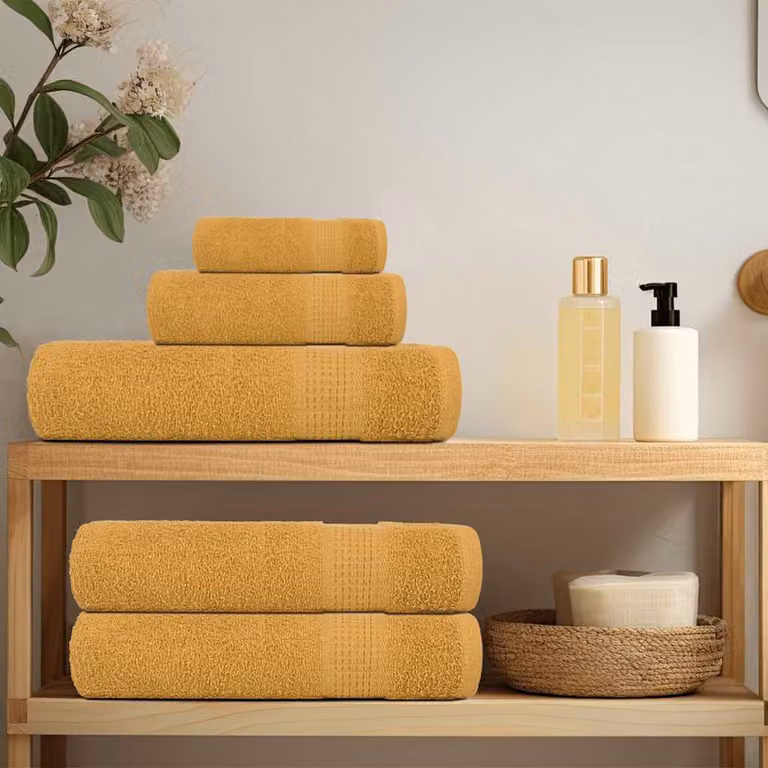 vidaXL Asciugamani FROGN 4 pz Oro 50x100 cm 360 g/m²