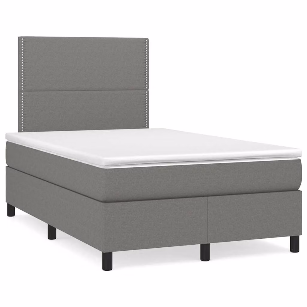 Letto Ibrido con Materasso e Illuminazione LED vidaXL in Tessuto Grigio e Bianco L/P/H: 120 x 200 x 123 cm