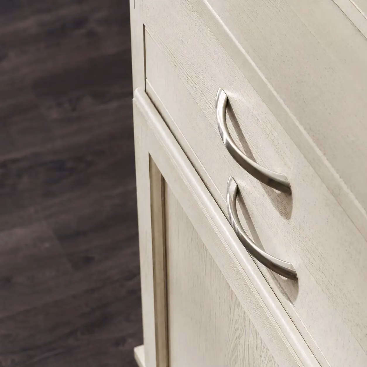 Madia credenza moderna Mobili 2G in legno massello di abete grigio opaco L: 140 cm, P: 52 cm, H: 96 cm – 1