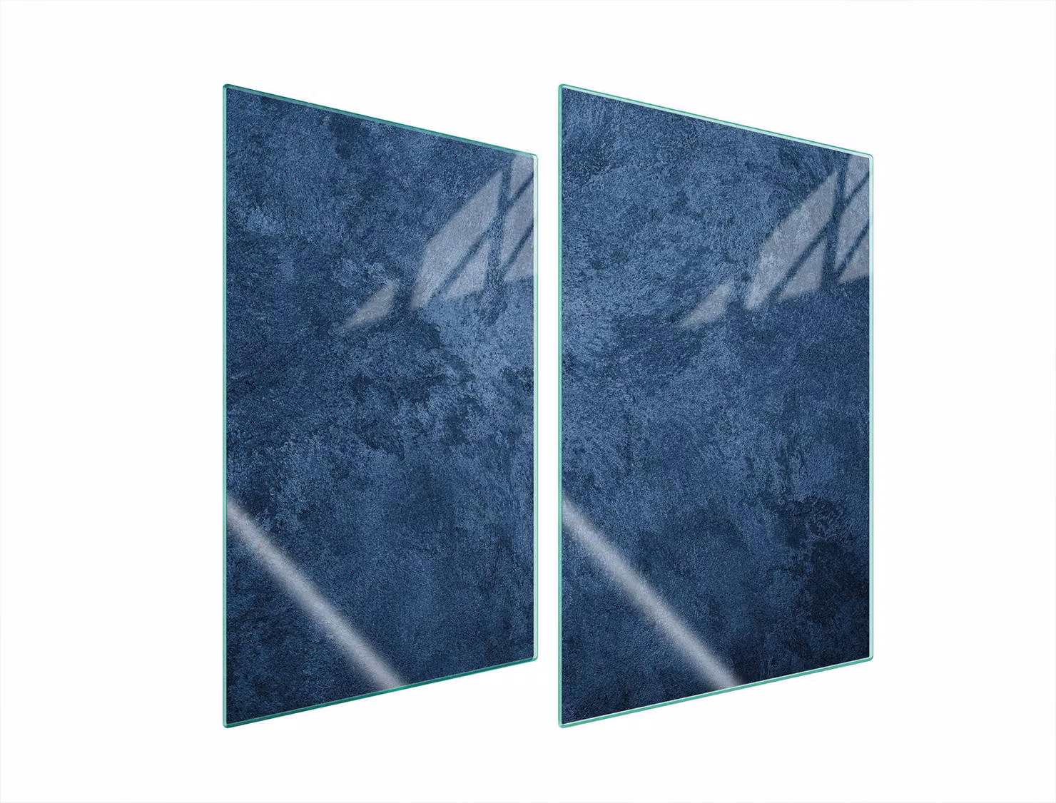 Piastre copriforno 2 pezzi 35x52 Copriforno in Vetroceramica tagliere in vetro blu ardesia