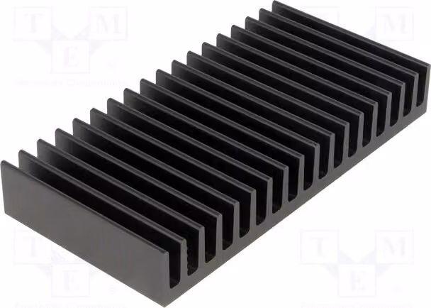 1 radiatore: con alette sagomate, lunghezza: 50 mm, larghezza: 100 mm, altezza: 15 mm, modello SK81/50/SA, colore nero