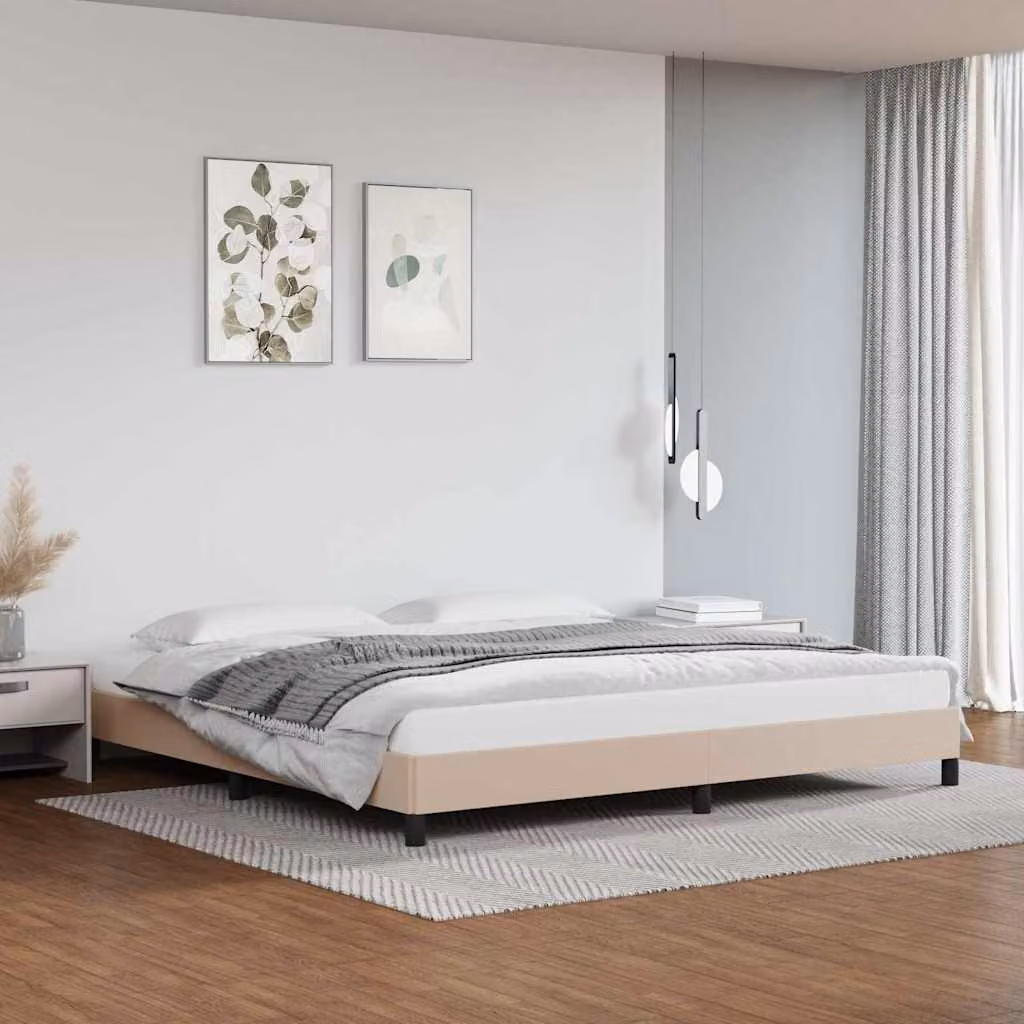 vidaXL Giroletto Cappuccino in Similpelle Beige e Marrone 200x200 cm