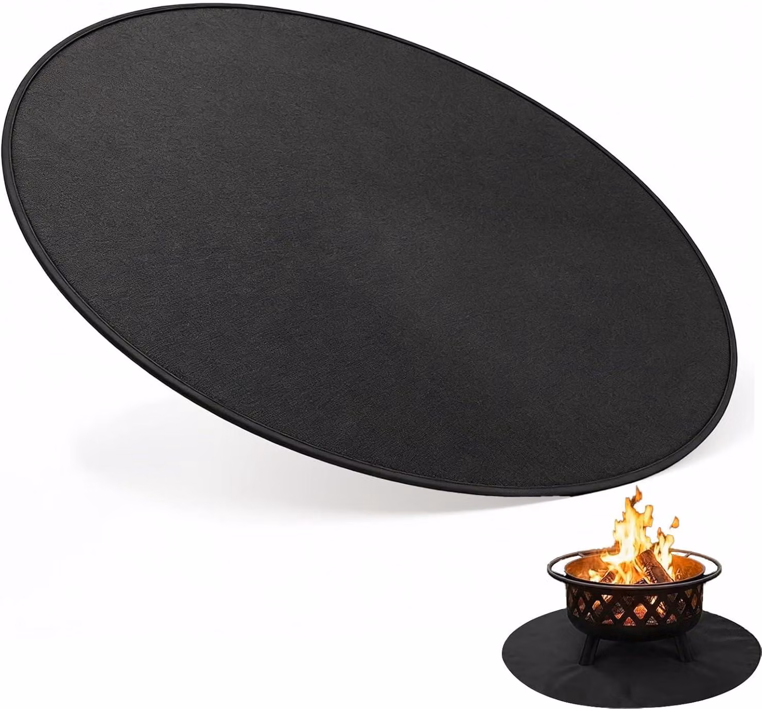 Barbecue da esterno, superficie opaca, resistente al fuoco, diametro 60 cm, ideale per terrazza e giardino