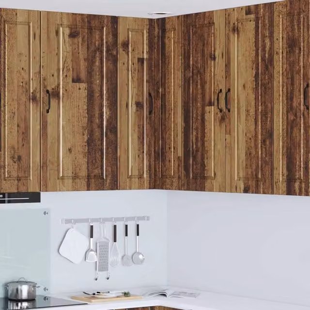 Mobile angolare da parete PORTO vidaXL in legno marrone con ante a battente, L/P/H: 57 x 57 x 100 cm