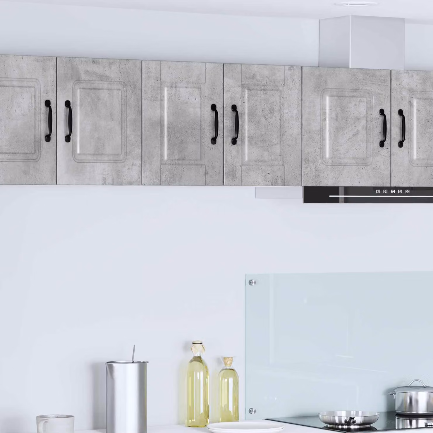 Set di 2 armadietti a muro vidaXL PORTO moderni in MDF grigio opaco per cucina L/P/H: 40 x 31 x 30 cm