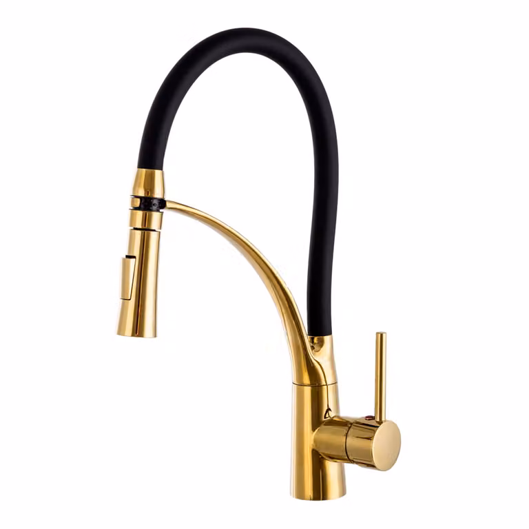 Rubinetto da cucina, 44Cm, oro, 360°, bocca girevole, Pelican Gold