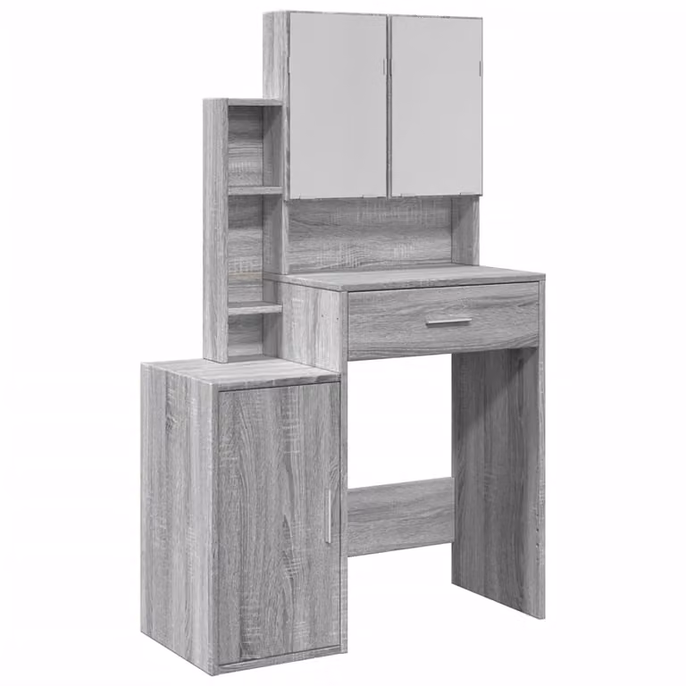 Toeletta con Armadietto Grigio Sonoma 80x35x132 cm