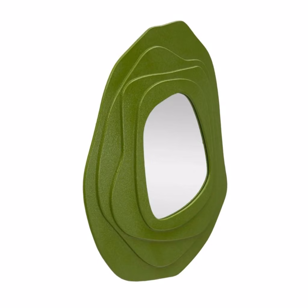 Specchio da parete Dalia Vikasa Home verde dalla forma organica L: 98 cm, H: 104 cm – 2