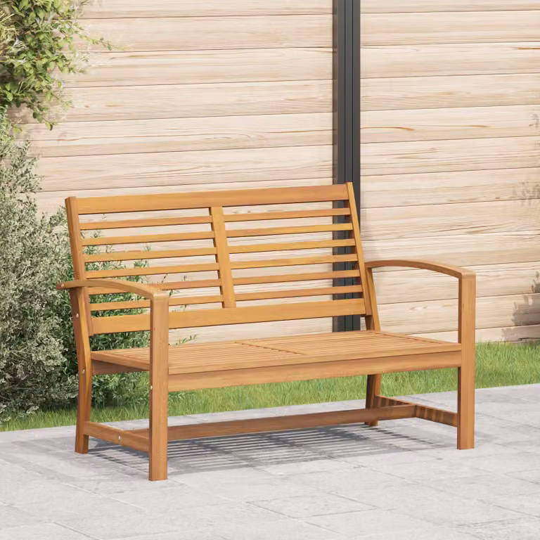 Panchina da giardino in legno di teak solido vidaXL Marrone L 110 cm x P 65 cm x H 76,5 cm