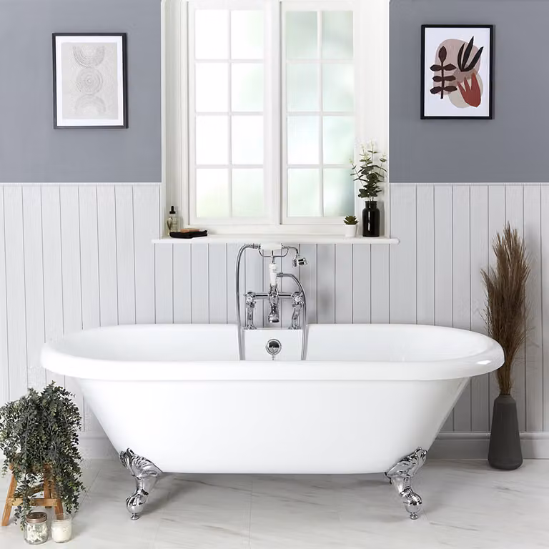 Vasca da Bagno Freestanding Vintage Bianca con Piedini 1795 x 785mm - Chester