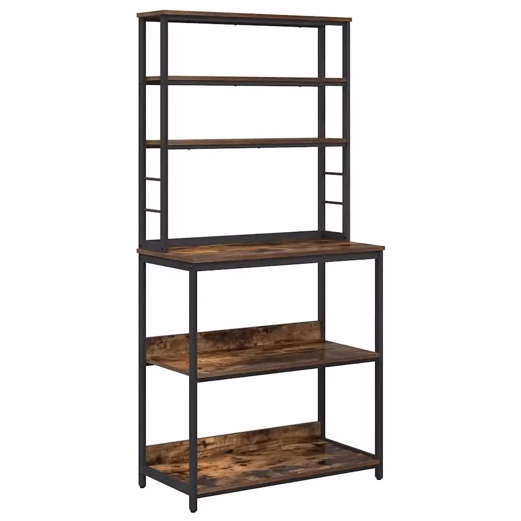 Scaffale da cucina stile industrial vidaXL in legno e metallo marrone L 80 x P 40 x H 168 cm – 2