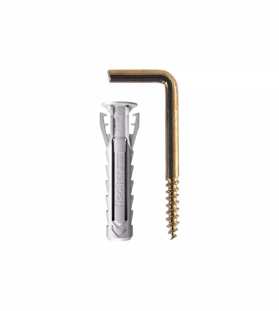 Fischer Set di 10 tasselli in nylon SX Plus 4x20 G Gold con gancio per muro – 2