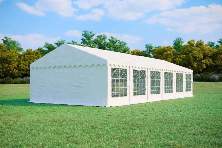Tenda per eventi 5x12 metri, PVC PREMIUM, 500 g/m² - Bianca