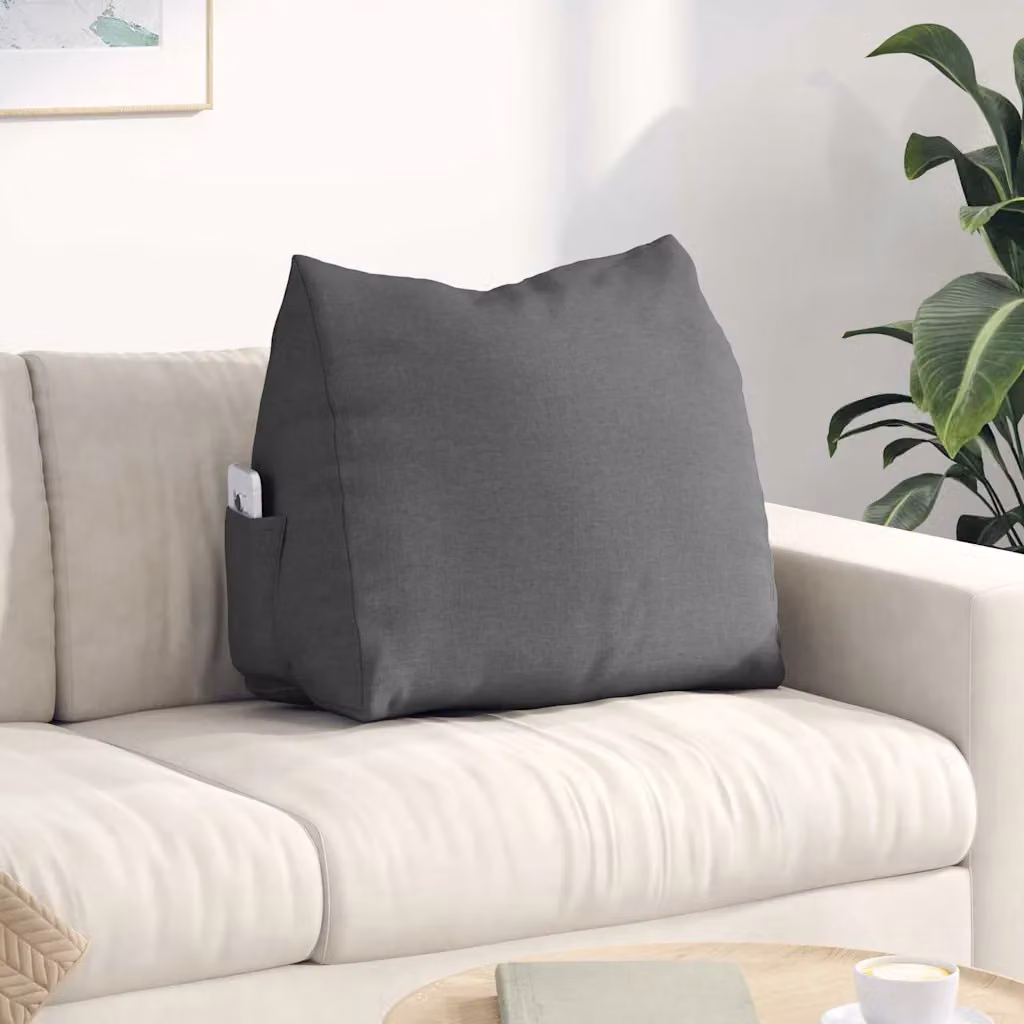 Cuscino per schiena a cuneo vidaXL Grigio con rivestimento rimovibile L: 60 cm, P: 20 cm, H: 50 cm