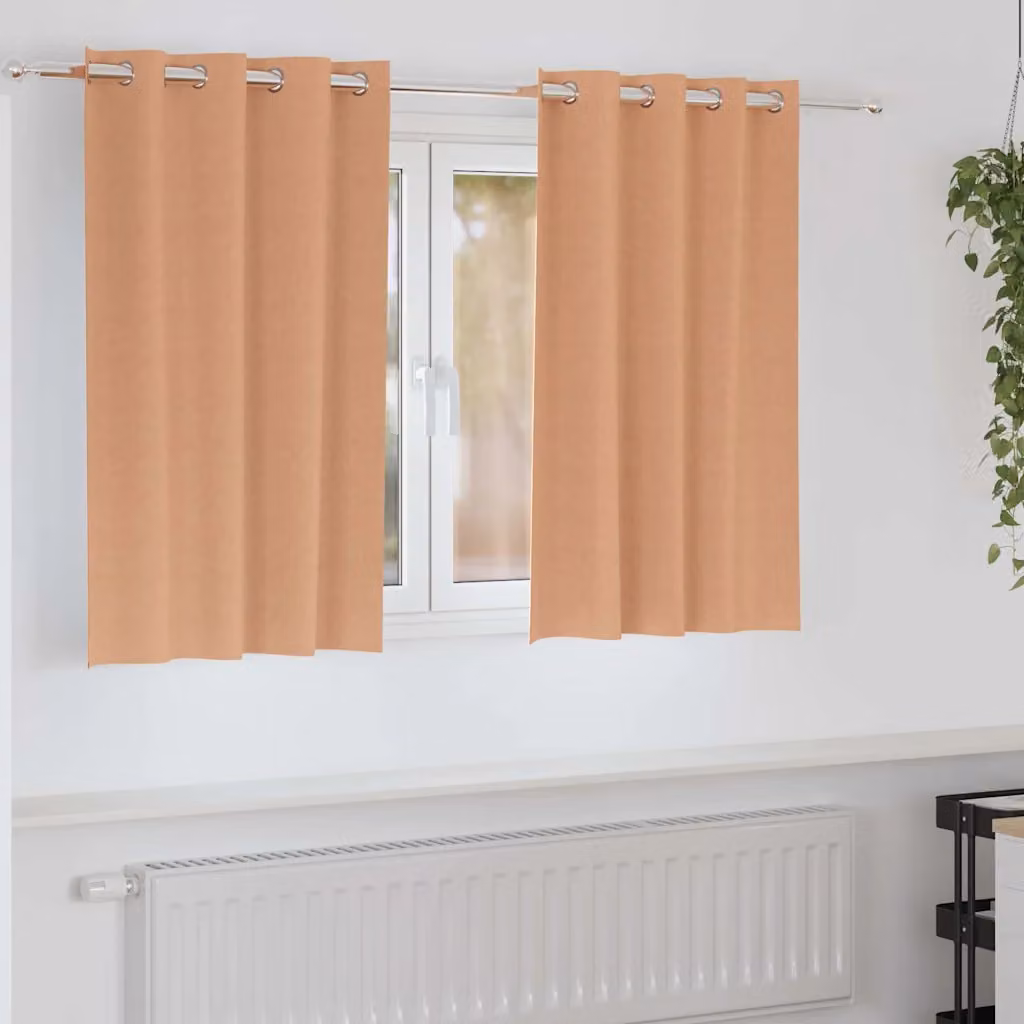 Set di 2 tende blackout vidaXL con anelli, marrone, 140 x 140 cm