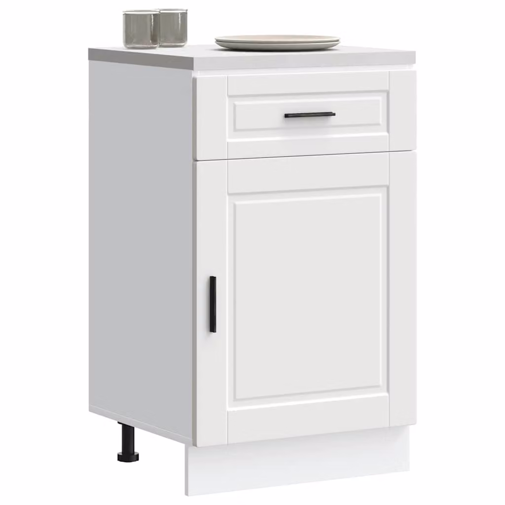 Base da cucina moderna vidaXL in legno e MDF bianco opaco L/P/H: 81.5 x 46.0 x 50.0 cm