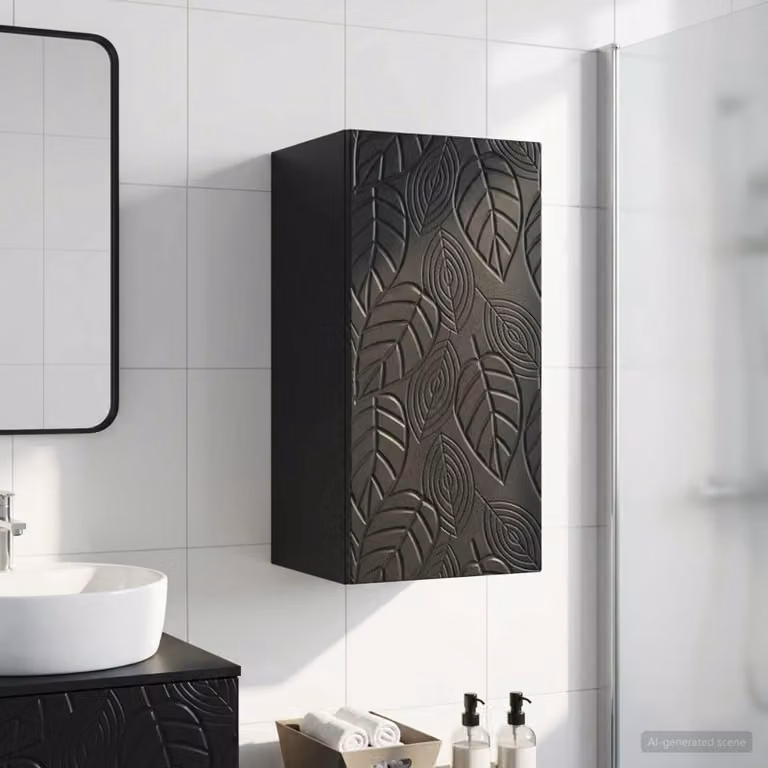 Armadio da bagno a muro vidaXL DELFT Nero Moderno L: 30 cm, P: 31 cm, H: 59 cm