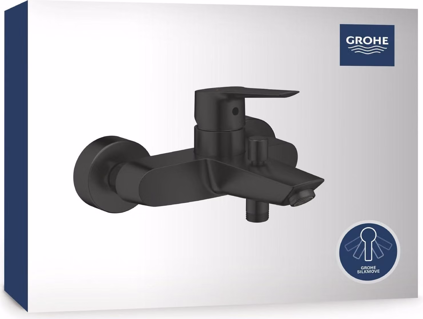Miscelatore monocomando per lavabo, da montare a parete, in ottone, finitura nero opaco