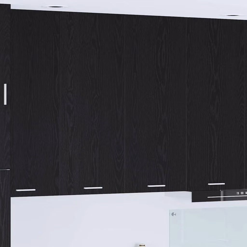 Armadio pensile da cucina moderno vidaXL in nero con ante a battente L: 80 cm, P: 31 cm, H: 100 cm